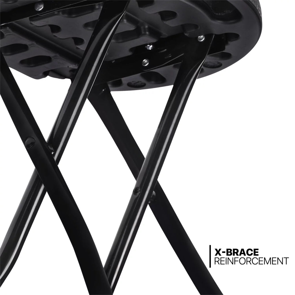 7 Pieces 5 FT Folding Round Table and Chair Set Black J659756