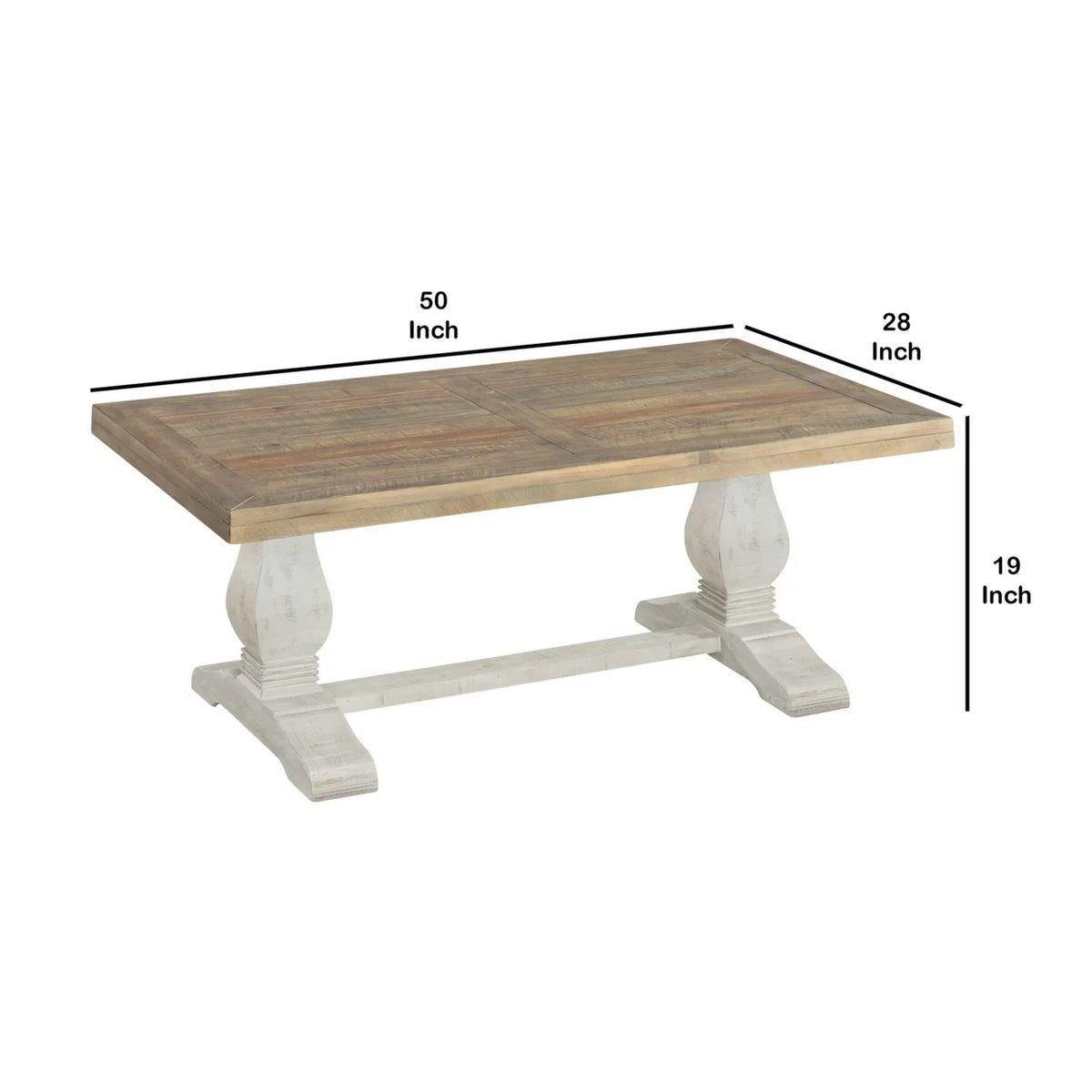 19 Inch Coffee Table with Pedestal Base B689