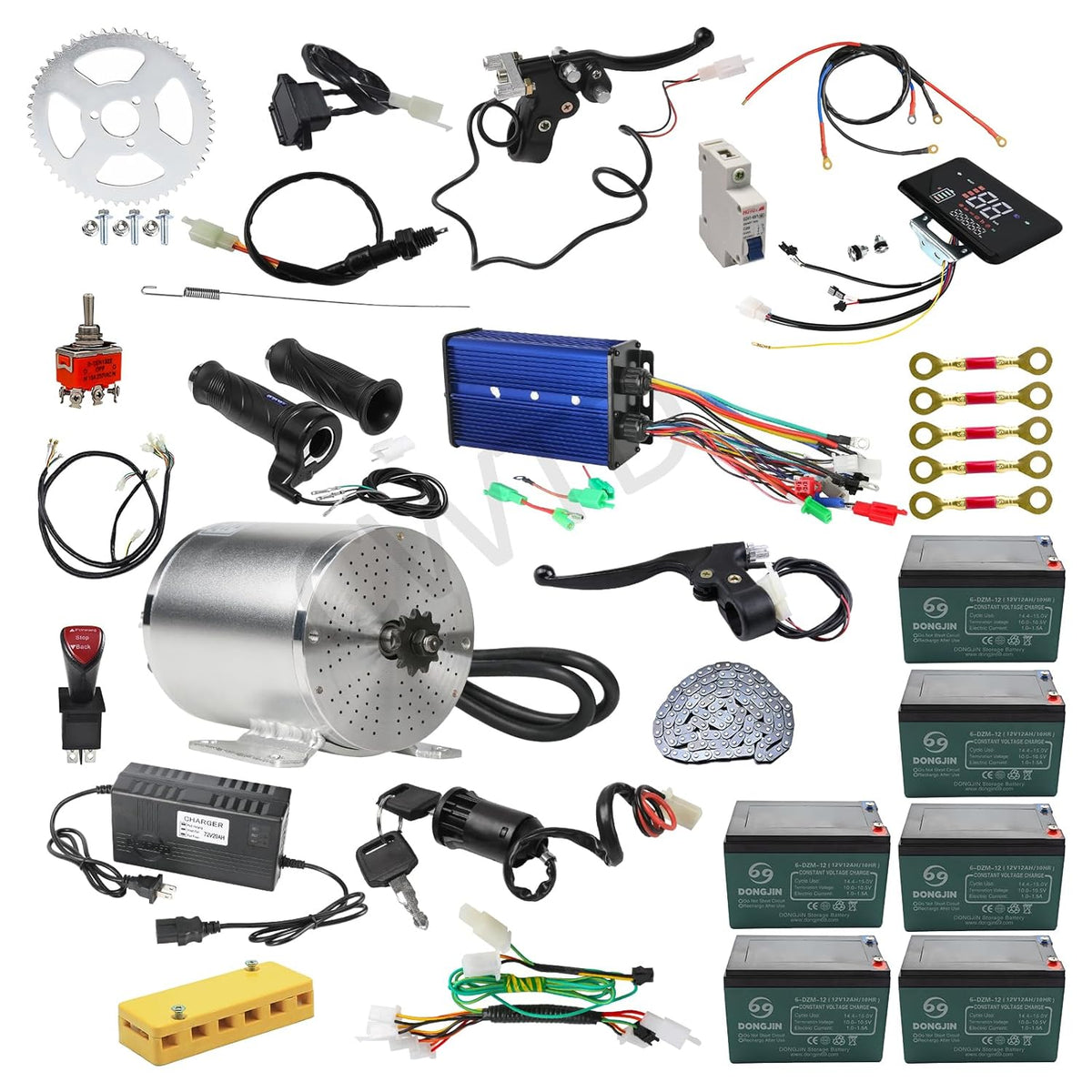 72V 3000W Brushless Motor Kit with LCD Display P7671