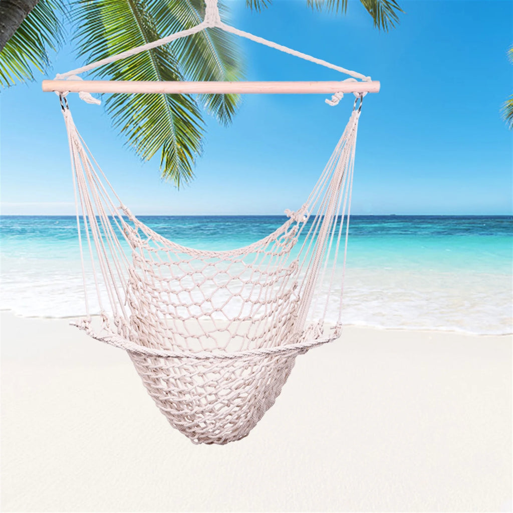 Beige Hanging Rope Air/Sky Chair Swing N115