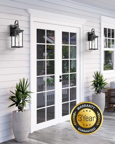 2 Pack Matte Black Outdoor Wall Lights F85121