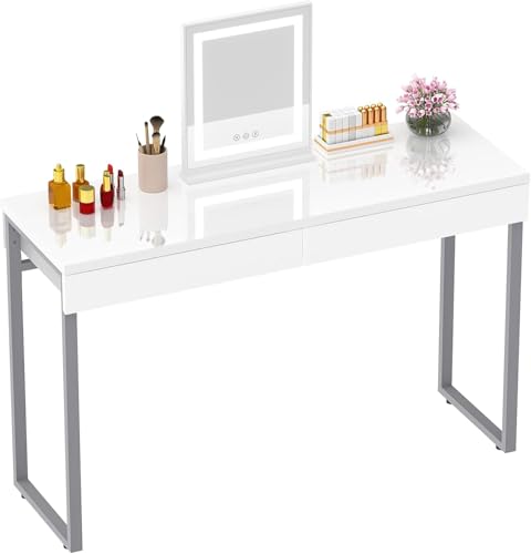 White Vanity Desk with 2 Drawers F584