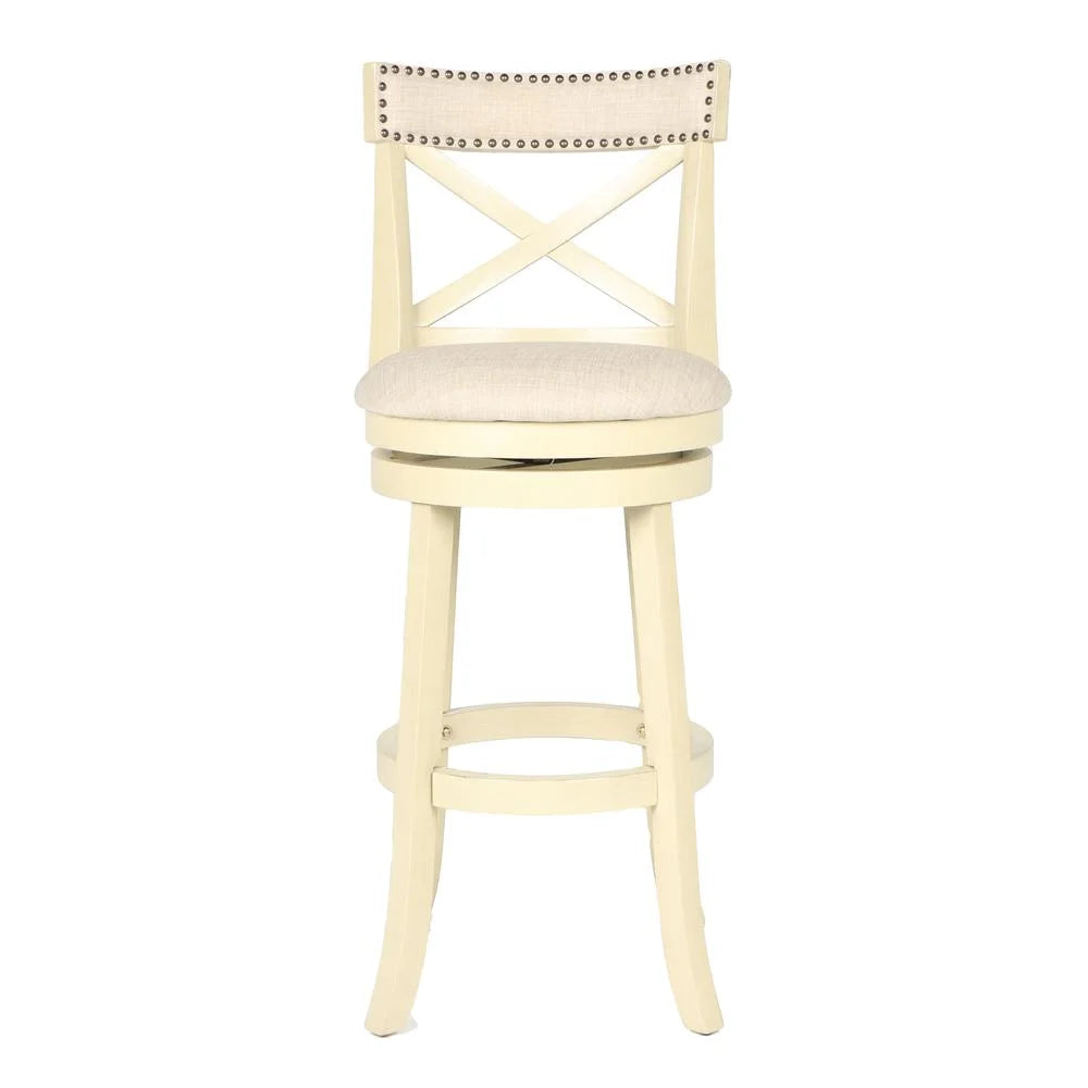 29" Wood Bar Stool with Fabric Seat O5829