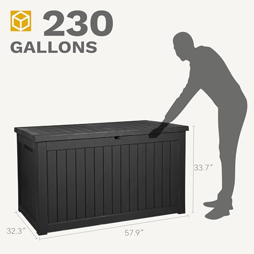 120 Gallon Black Resin Outdoor Storage Box L374900
