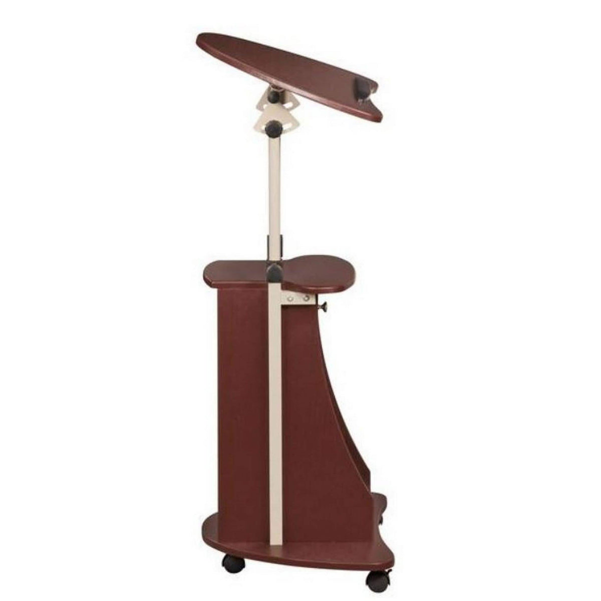 Rolling Adjustable Laptop Cart with Storage Black J8335