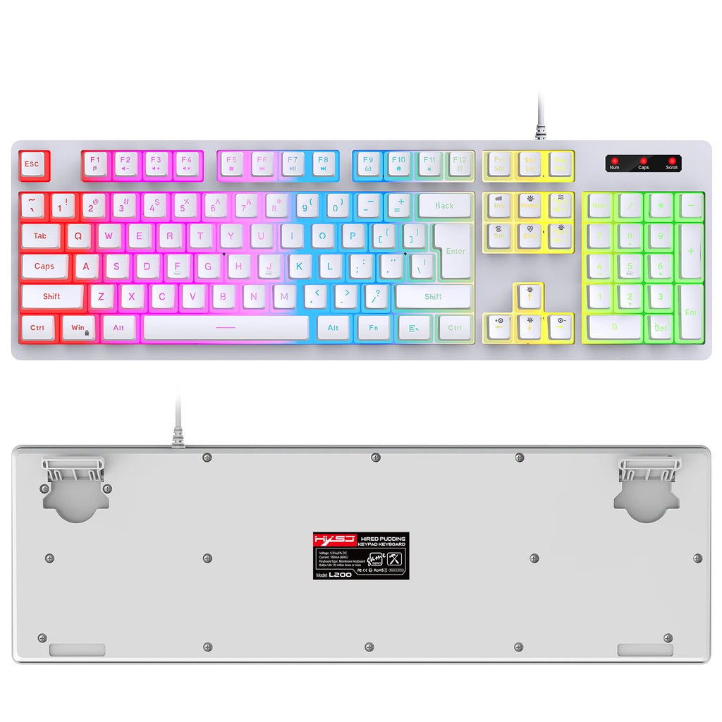 RGB Backlit Mechanical Gaming Keyboard with ABS Pudding Keycaps Y4146
