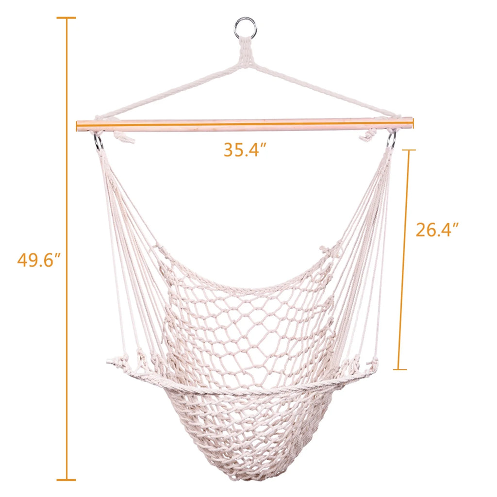 Beige Hanging Rope Air/Sky Chair Swing N115