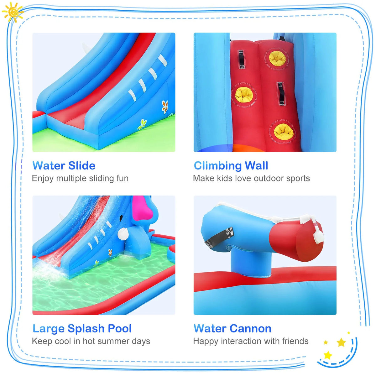 Inflatable Water Slide Kids Pool with Blower N3099