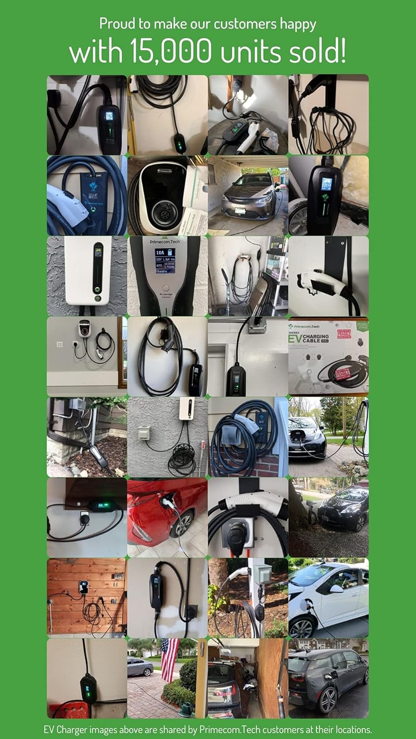 Level 2 Portable Electric Vehicle Charger, 16Amp, 30 Feet S20619