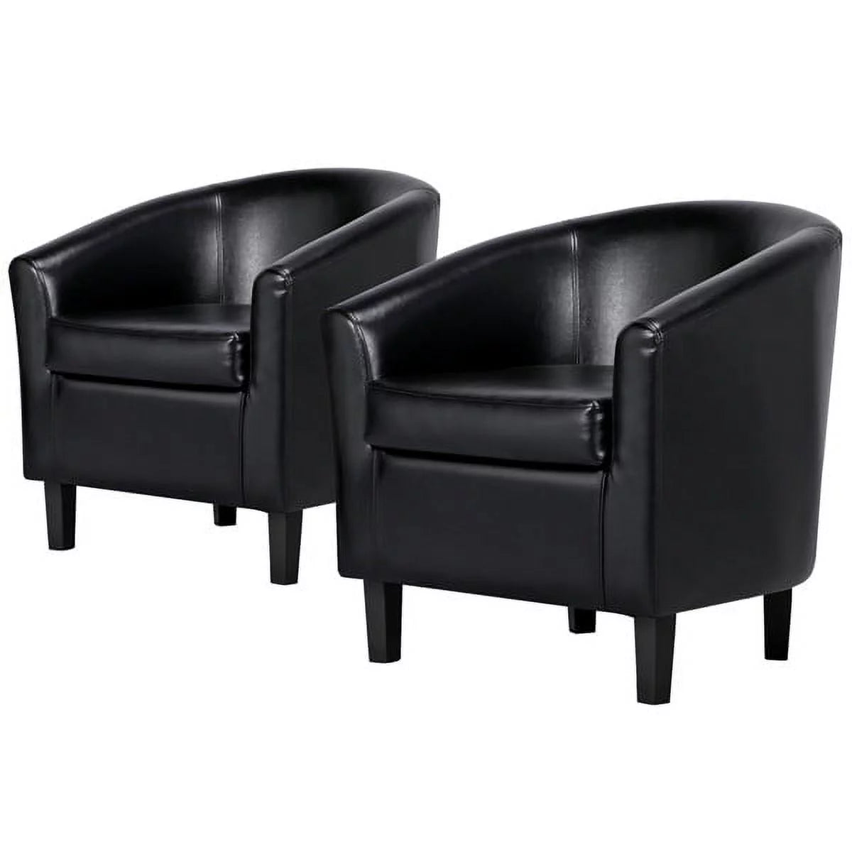 Black Faux Leather Accent Arm Chair J31578