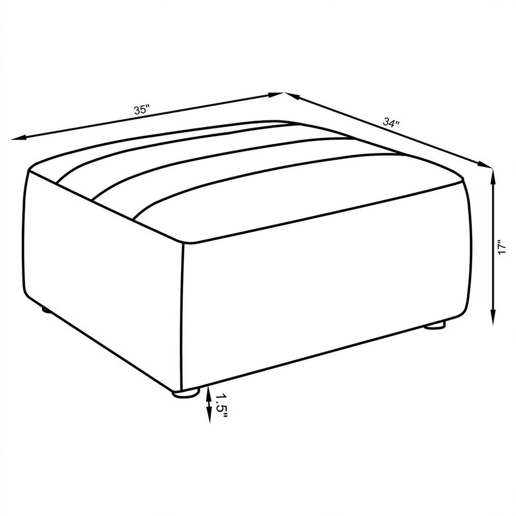 Dark Charcoal Upholstered Square Fabric Ottoman E20961