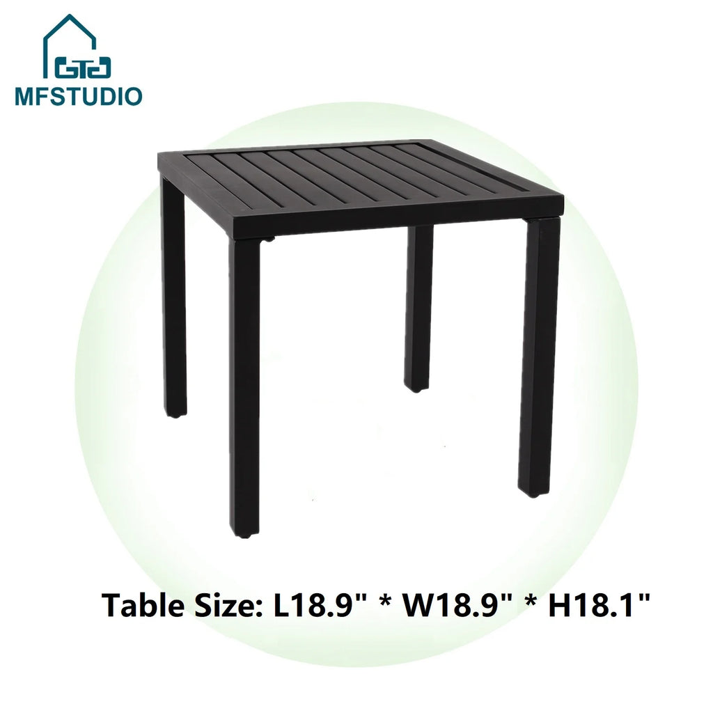 Black & Red 3-Piece Outdoor Patio Set with 2 Rocking Chairs and Bistro Table O124