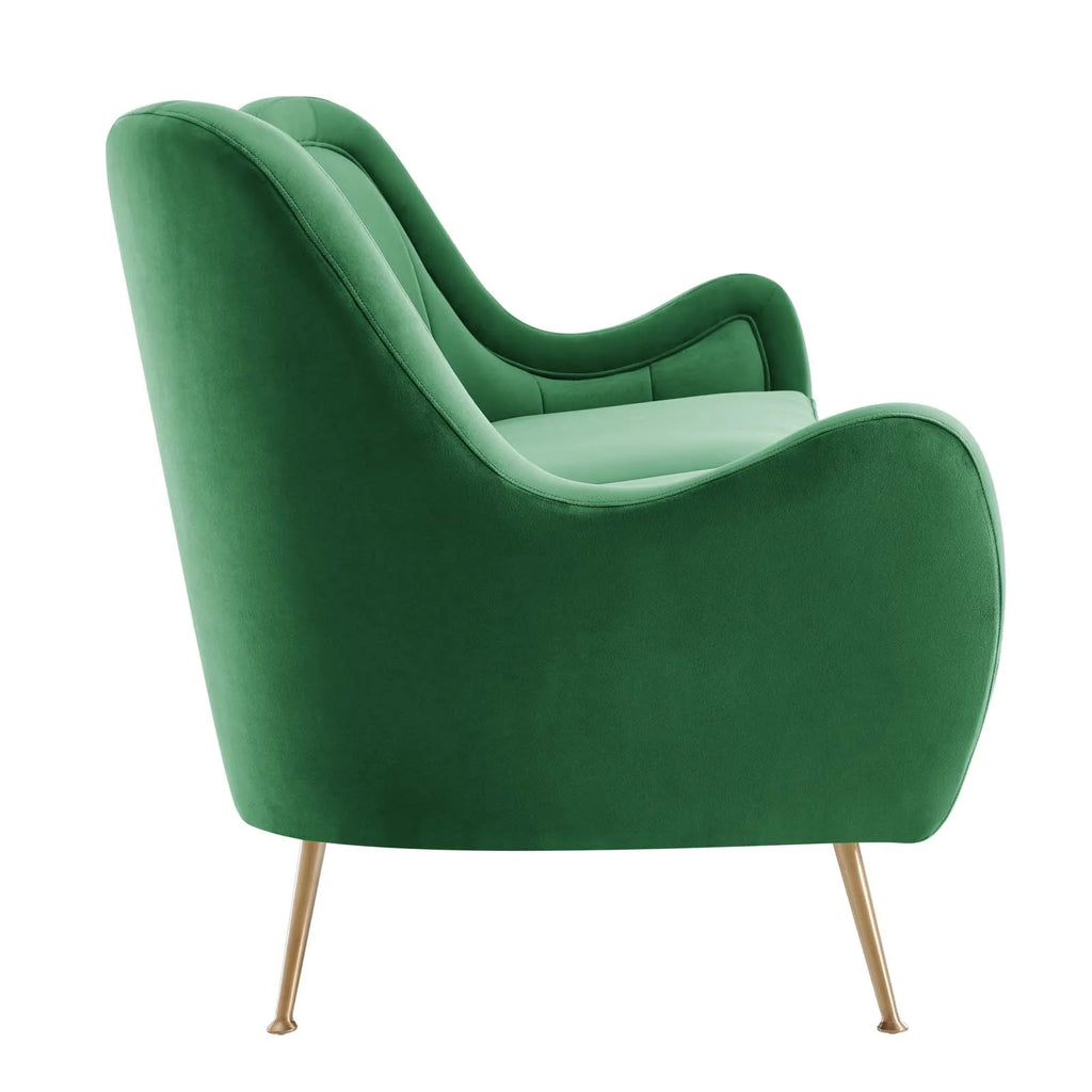 Emerald Channel Tufted Performance Velvet Sofa H43249