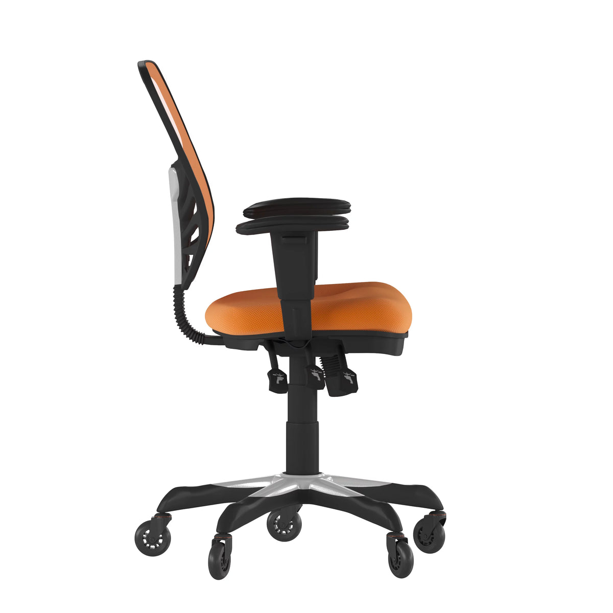 Orange Mesh Ergonomic Office Chair with Adjustable Arms B26242