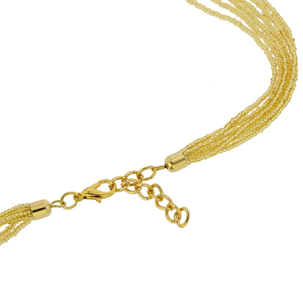 Gold Seed Bead Necklace J645