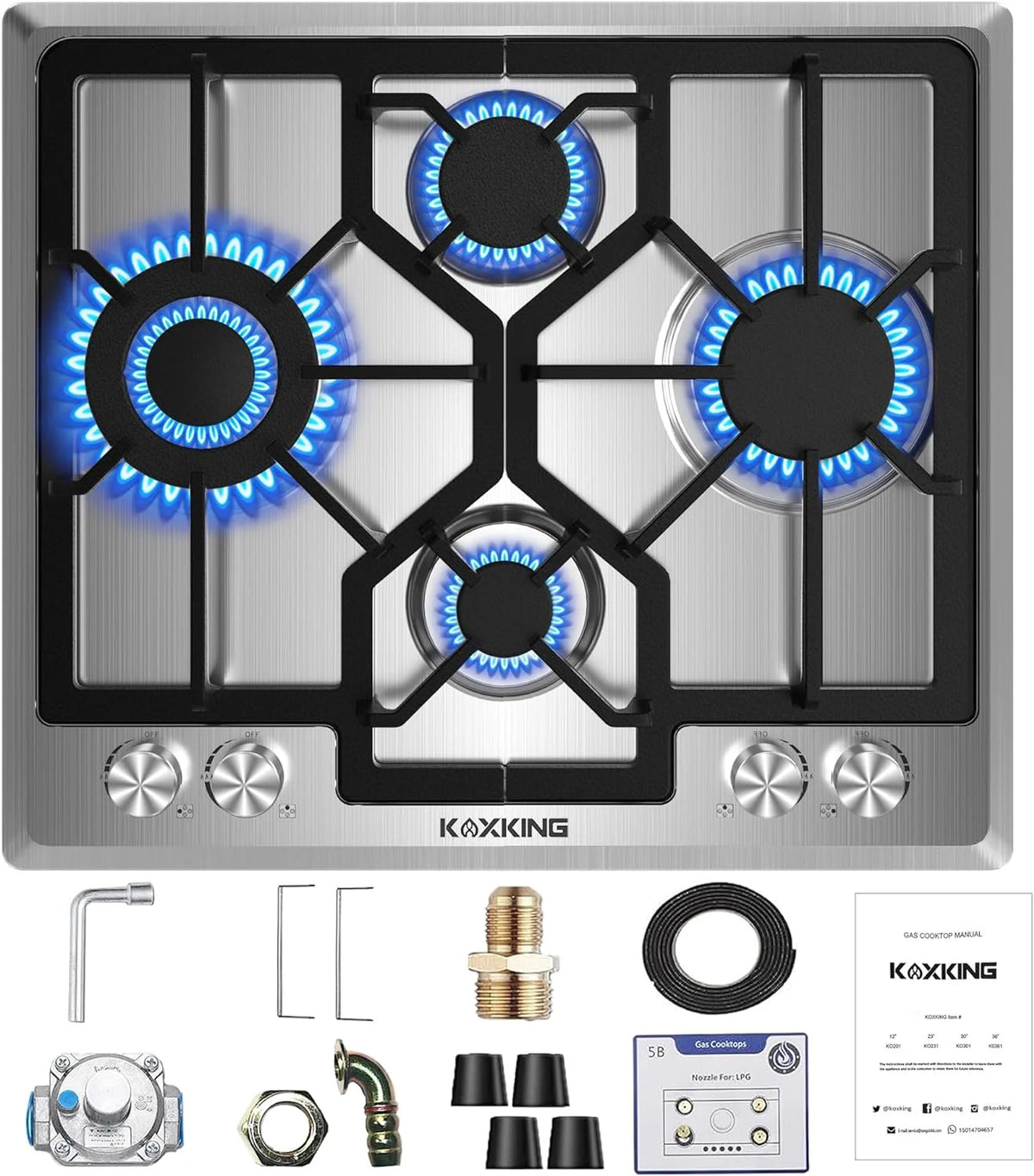 23 inch 4 Burner Stainless Steel Gas Cooktop V478960