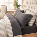 Cotton 4pc Deep Pocket Charcoal Gray Cal King Bed Sheet Set N48382