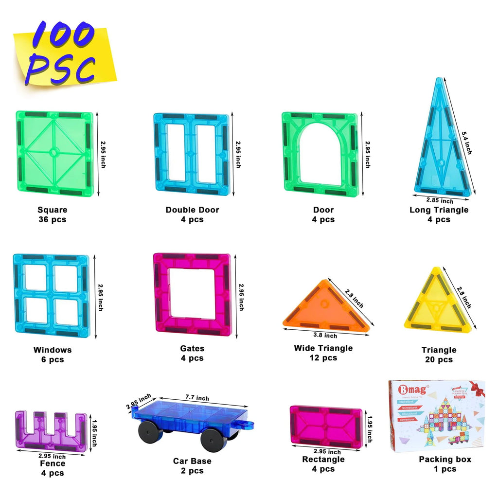 120 Pcs 3D Color Magnet Building Tiles Set J909033