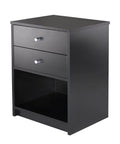 2 Drawer Black Wooden Nightstand X795