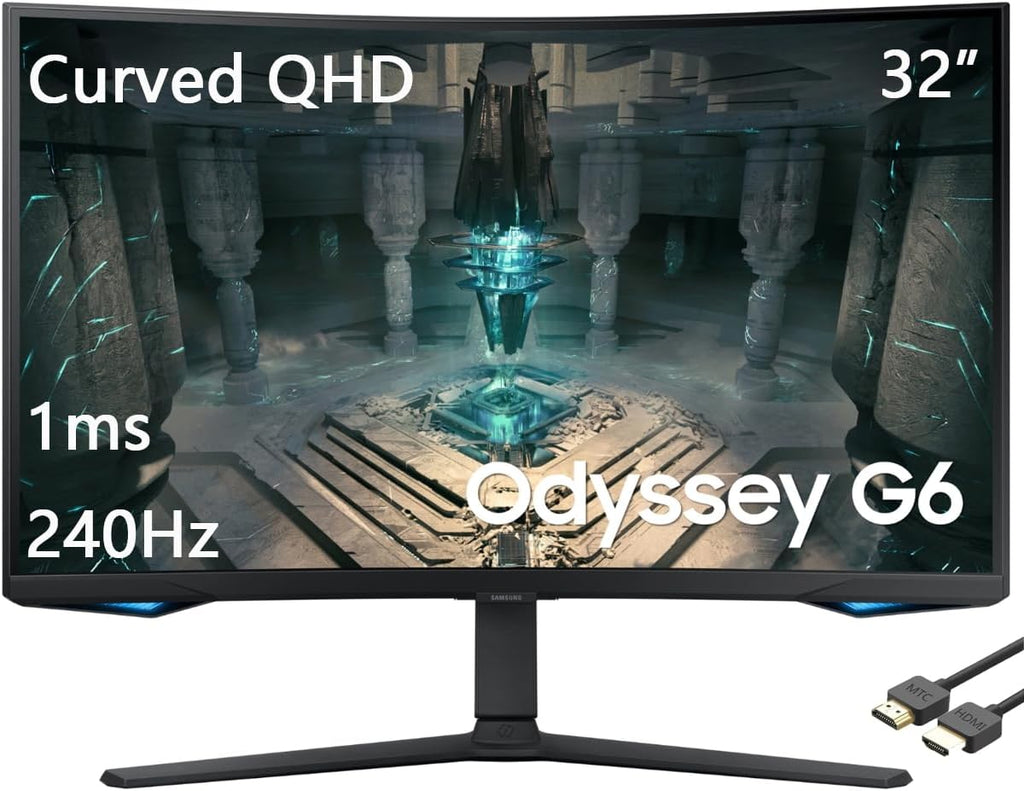 32" Curved QHD Gaming Monitor, 240Hz, 1ms, Black W36625