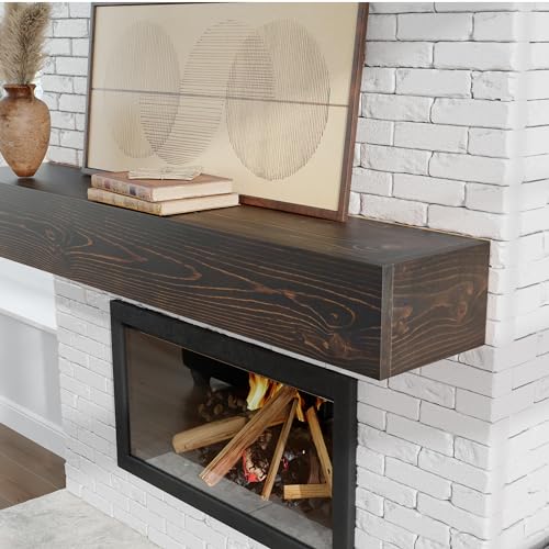 Oak Floating Mantel Shelf 60 X 9 X 6 inch T582854