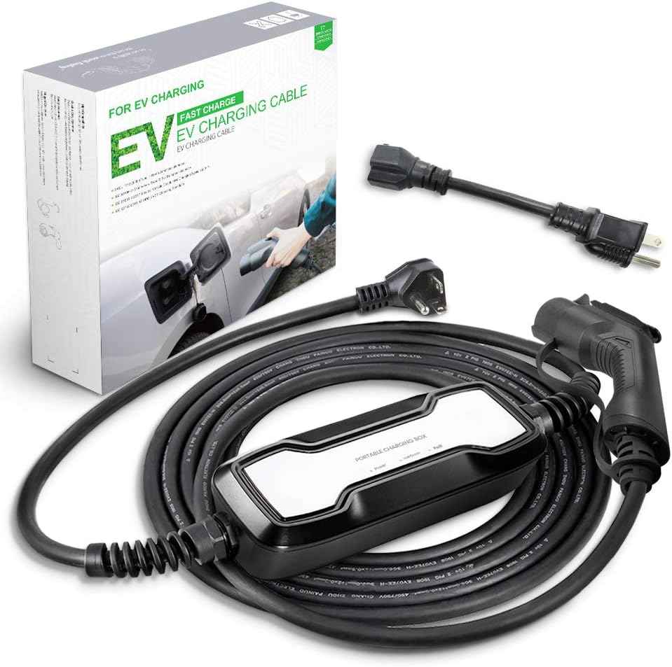 16A Portable EV Charger with NEMA 6-20P Adapter, 100V-240V, SAE J1772 Plug 8m N63141