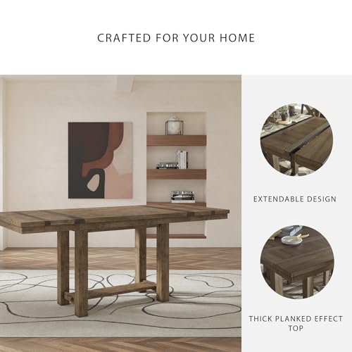 White Dining Extension Table with Trestle Base F70533