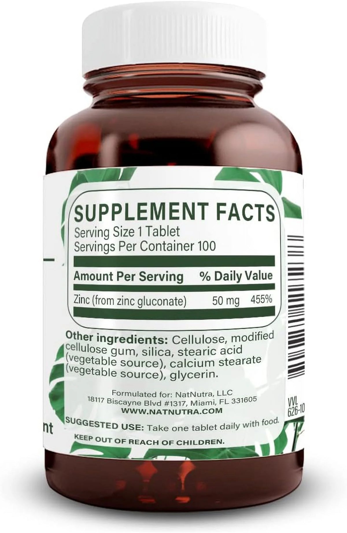 Zinc Gluconate 50mg Gluten Free Vegan Tablets O446