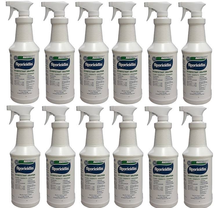 32oz Pump Spray Disinfectant Solution Fresh Scent (12-Pack) A4786