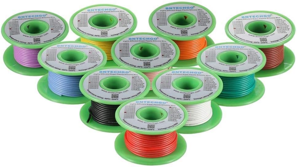 16 Gauge Silicone Wire Kit 10 Color 25 ft Flexible 16 AWG Stranded Tinned Copper Wire Pack of 2 X349