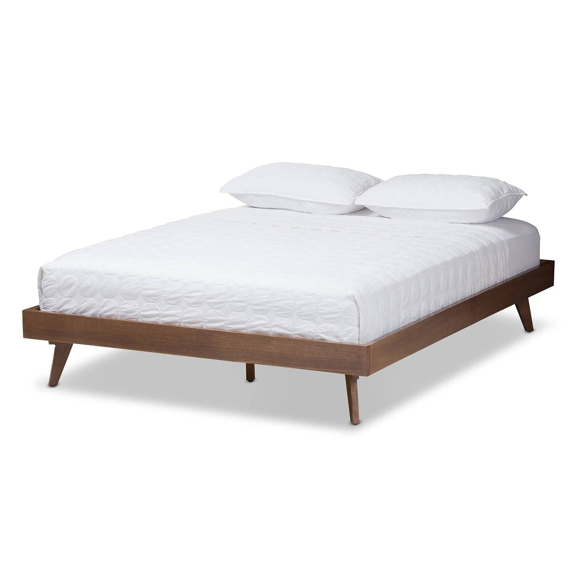 Solid Wood Bed Frame Full / Walnut Brown U355728