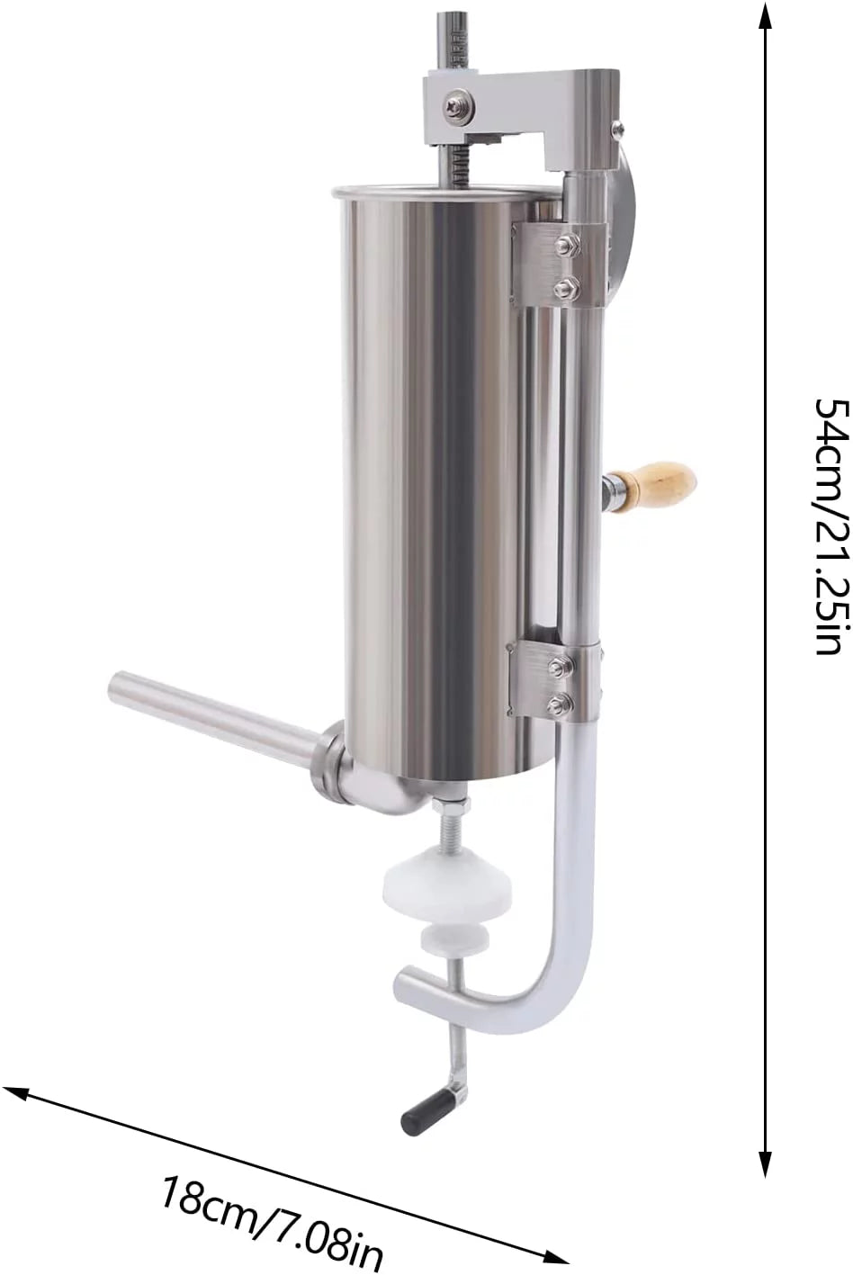 7lb 3L Stainless Steel Sausage Stuffer D203