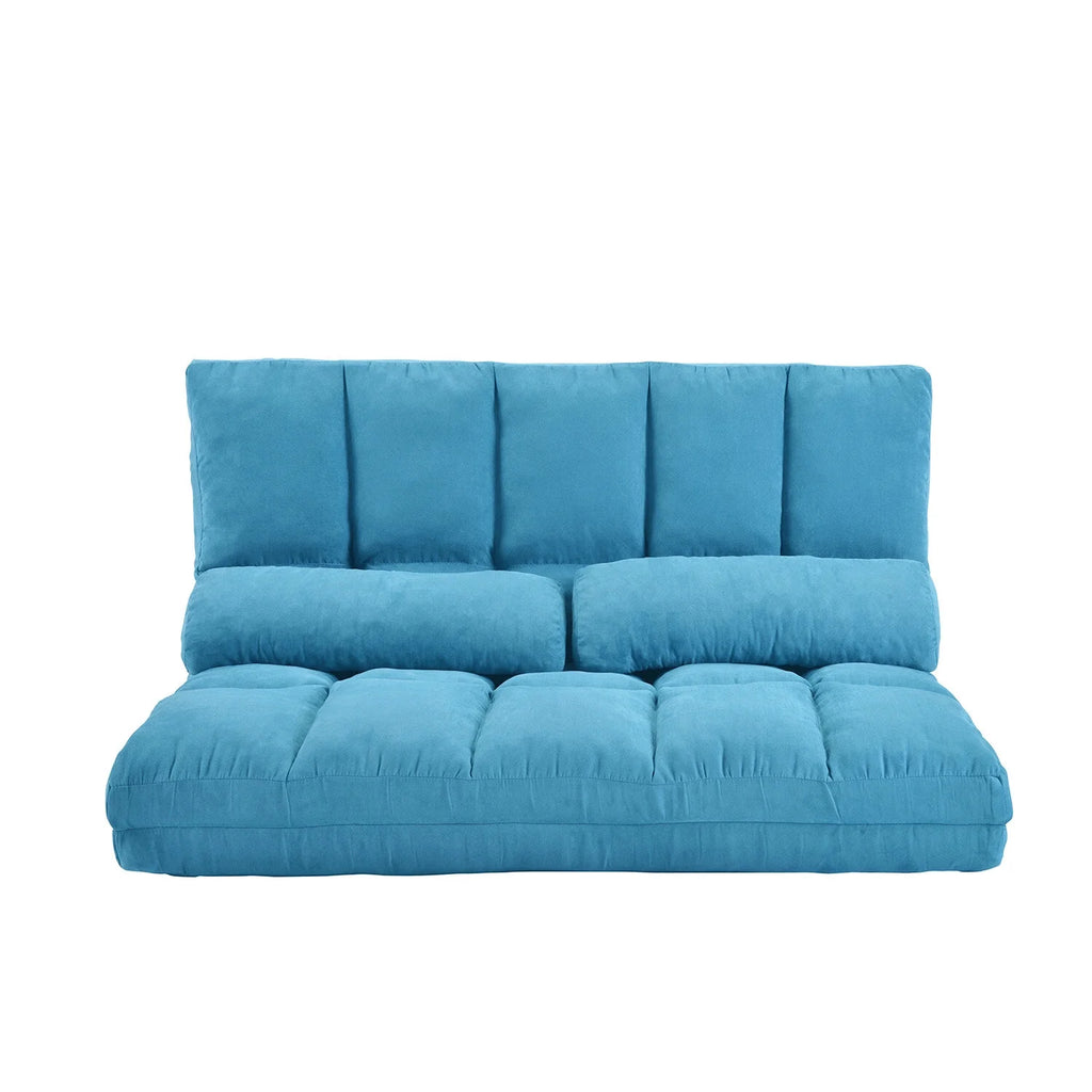 Blue Double Chaise Lounge Sofa with Two Pillows I81761