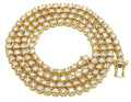 10K Yellow Gold Diamond Tennis Choker Necklace 4mm 21" 6.5CT P45456