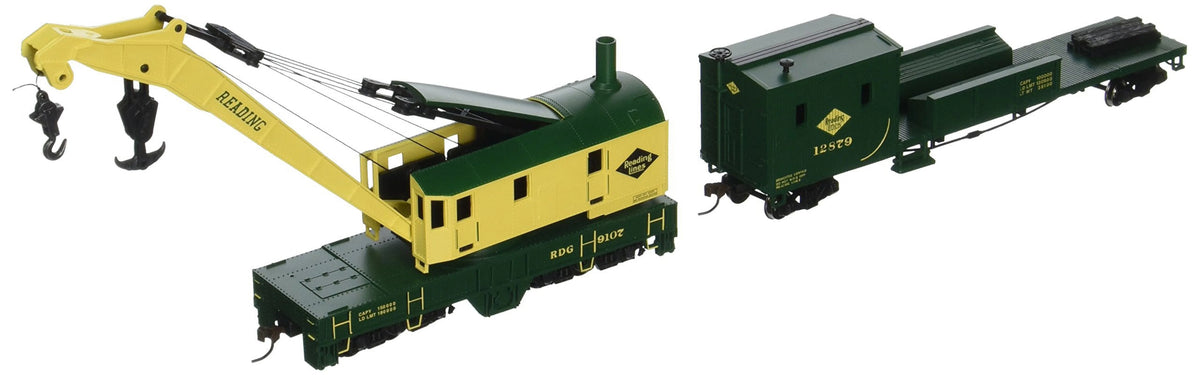 HO Reading 250-Ton Crane Car & Boom Tender E1518