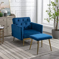 Velvet Accent Chair with Ottoman B200865
