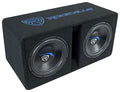 Dual 10" 2400w Car Subwoofers with Vented Sub Enclosure Box, 2 Ohm, Black X86071