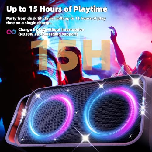 Portable Bluetooth Speaker with Deep Bass and LED Light Show N505
