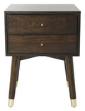 Walnut/Gold Cap Nightstand D902818