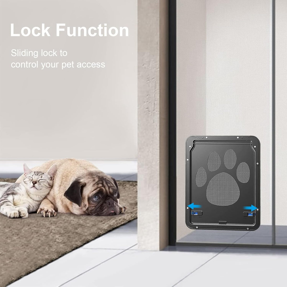 Lockable Magnetic Flap Pet Screen Door, Pack of 2 T778