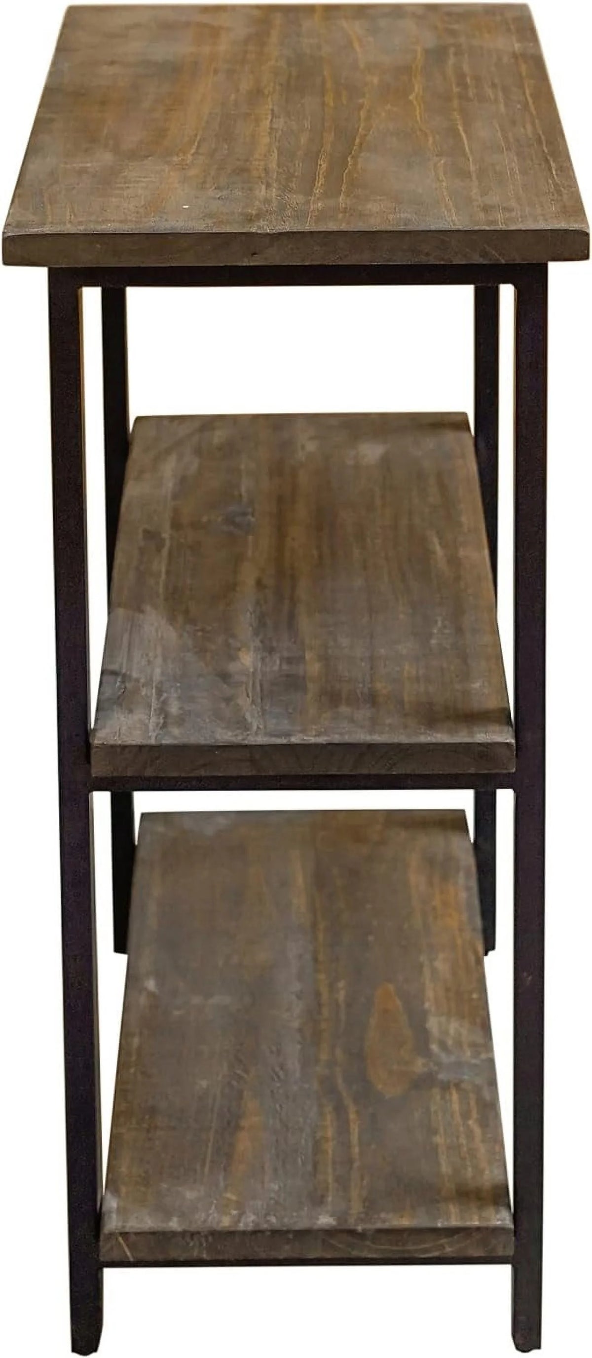 31" Tall 2-Tier Solid Wood And Metal Bookcase S666168