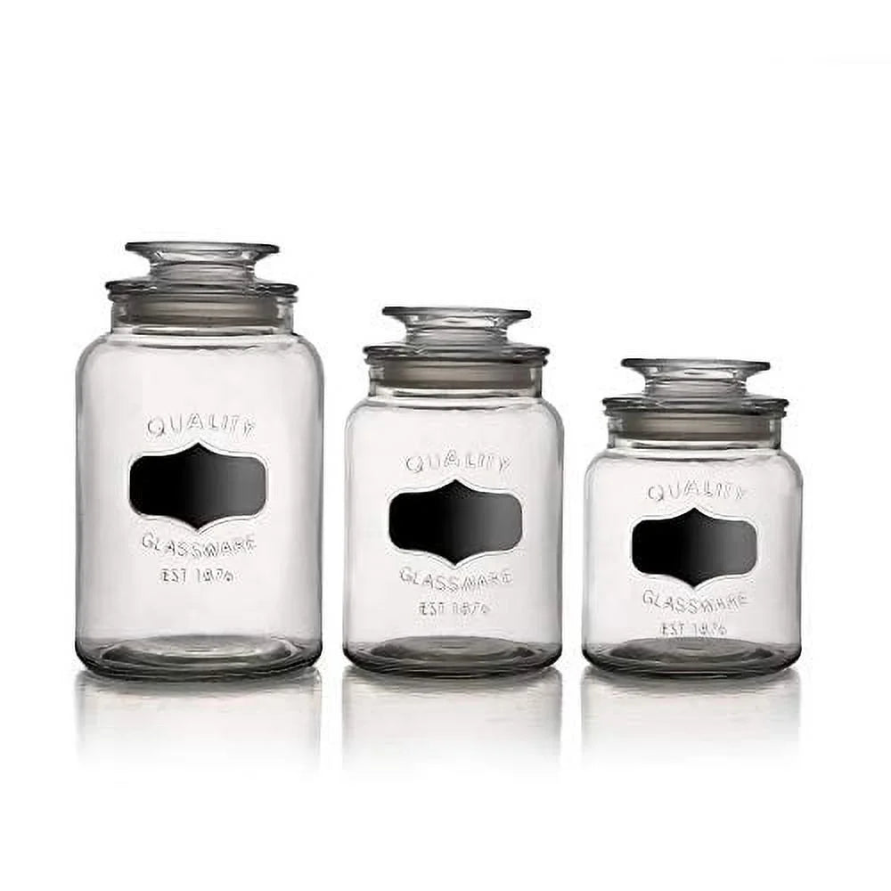 3-Piece Glass Canister Set with Airtight Lids T50241
