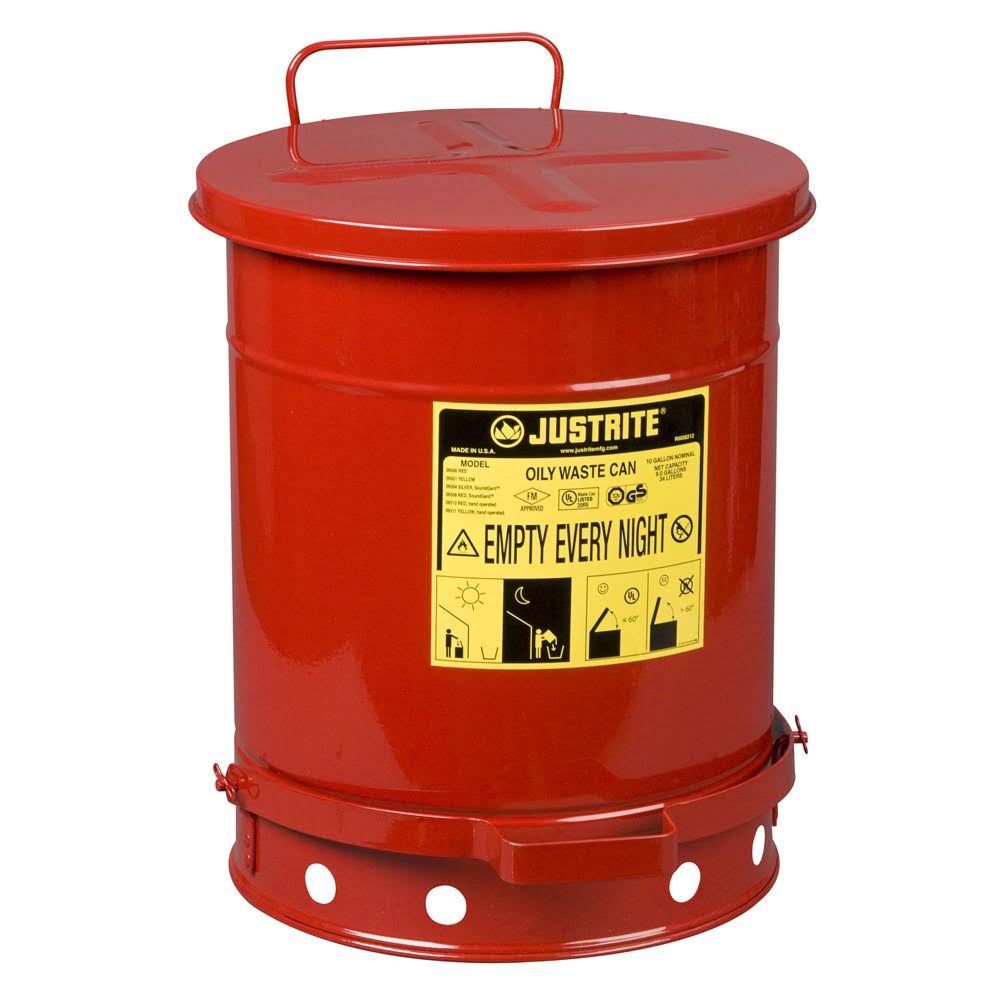 10 Gallon Red Oily Waste Can U603