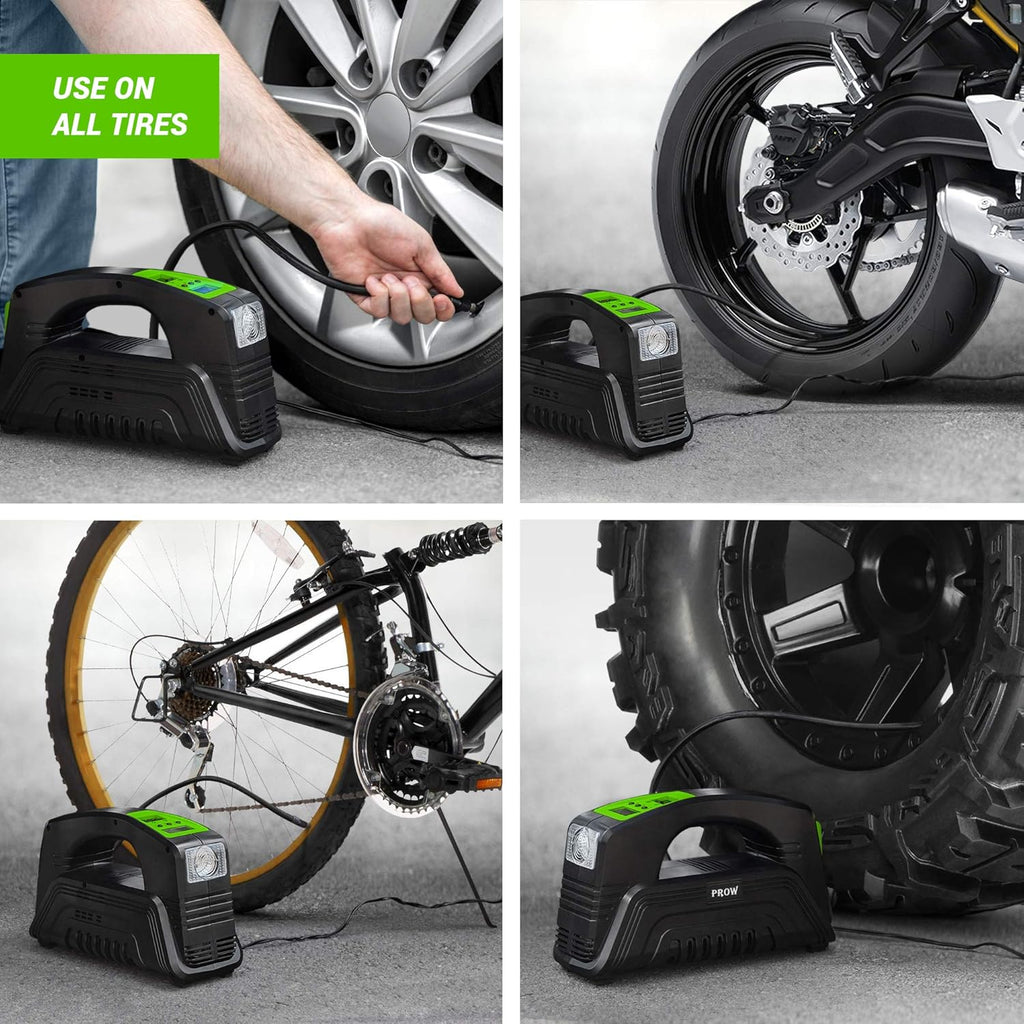 Electric Air Compressor Tire Inflator AC/DC Portable with Digital Pressure Gauge H87629