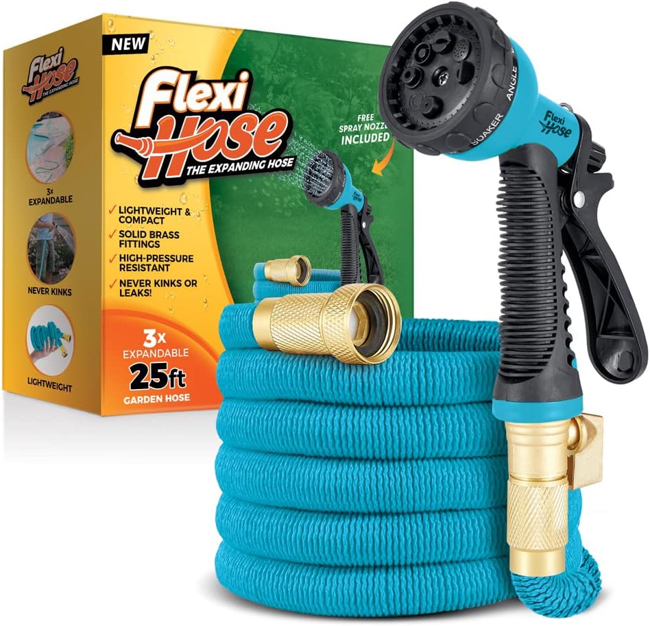 100 ft Black Expandable Garden Hose with Brass Fittings, Pack of 2 W753642