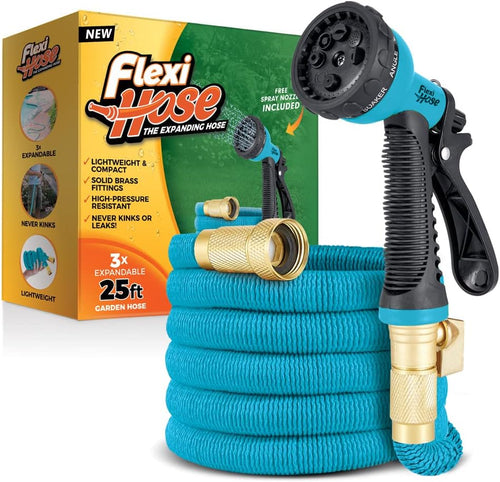 100 ft Black Expandable Garden Hose with Brass Fittings, Pack of 2 W753642