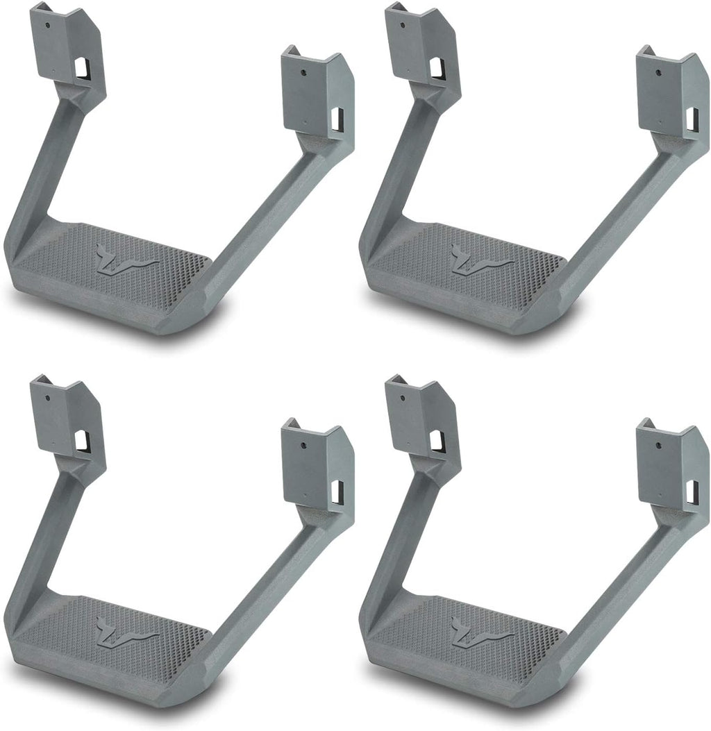 Black Powder Coated Side Step Set, 2 Pieces (1 Pair), Includes Mounting Brackets U878