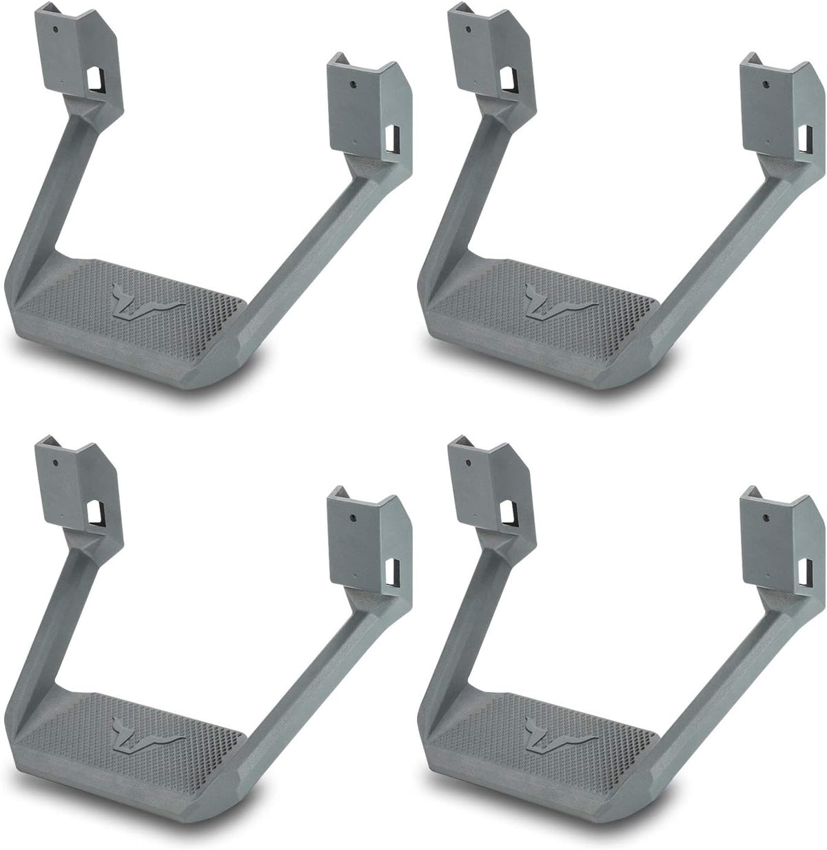 Black Powder Coated Side Step Set, 2 Pieces (1 Pair), Includes Mounting Brackets U878