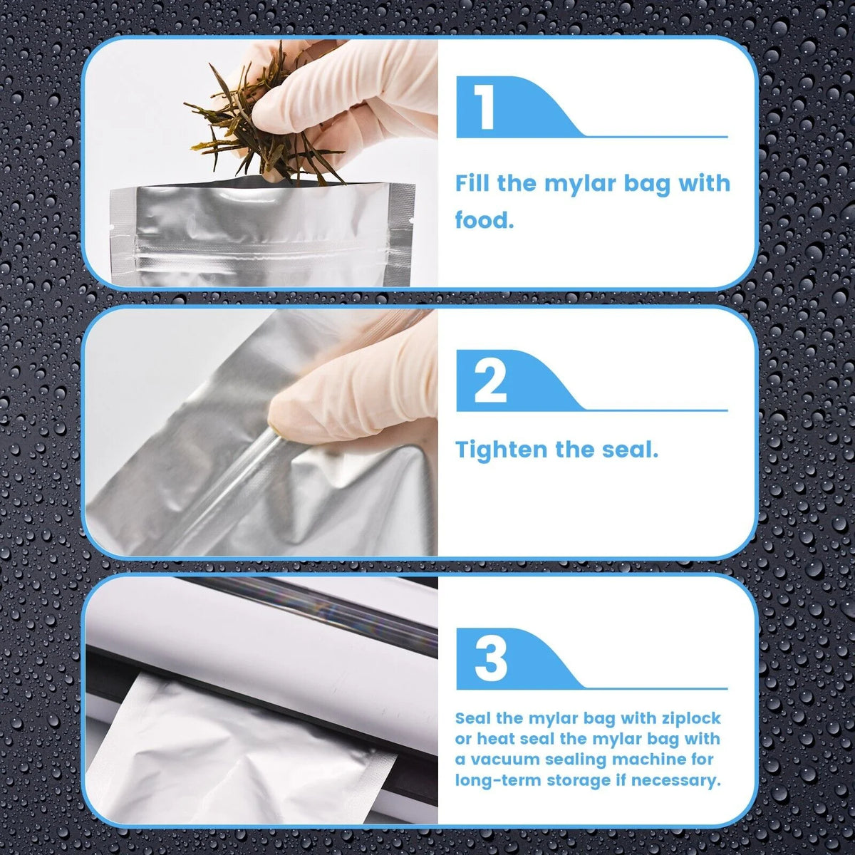 1 Gallon 60pcs Smell Proof Mylar Bags with Clear Window Z4504