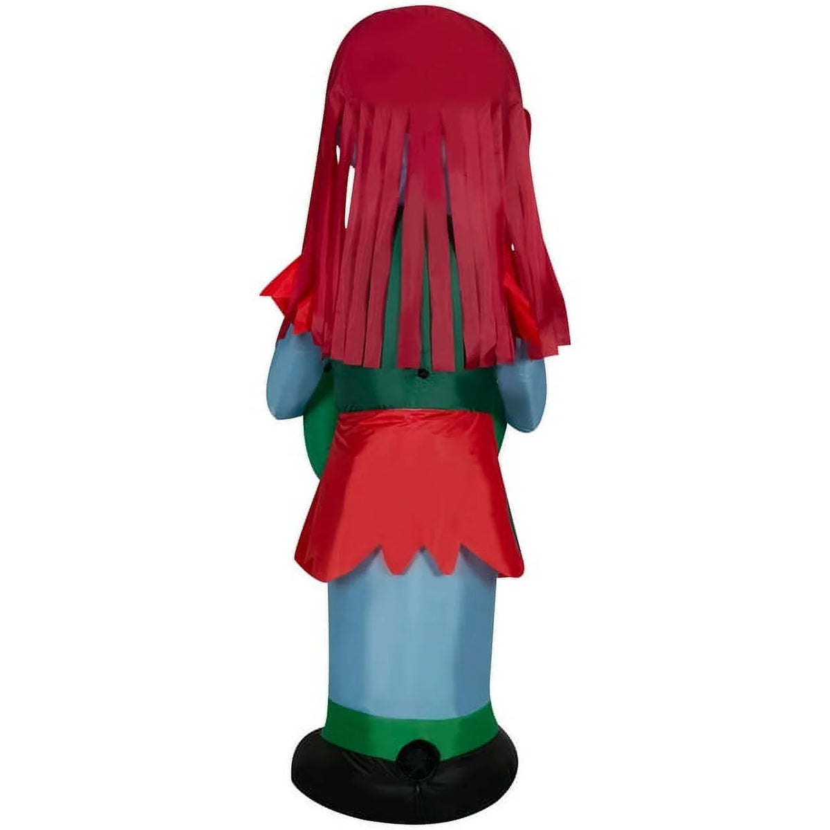 5.5 Foot Stylized Jack Skellington Inflatable with Spider Snowflake and Sally Holding Wreath Y5095